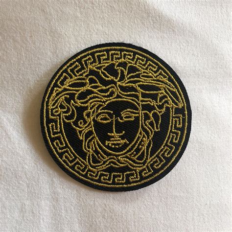 Versace, iron on patches , black and silver , For decorative only.